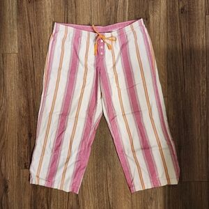 Gap Body Striped Button Capri Pajama Pants